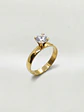 Anillo Solitario Esplendor Ancho Circón Oro 18k - Miniatura 2