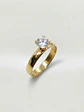 Anillo Solitario Esplendor Ancho Circón Oro 18k - Miniatura 3