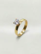 Anillo Solitario Esplendor Ancho Circón Oro 18k - Miniatura 4