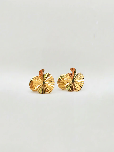 Aros Manzana de la Suerte Satín Grande Oro 18k