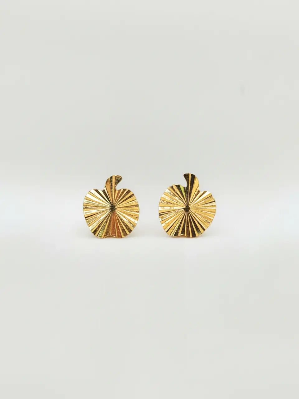 Aros Manzana de la Suerte Satín Grande Oro 18k 5