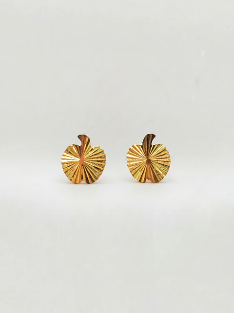 Aros Manzana de la Suerte Satín Grande Oro 18k