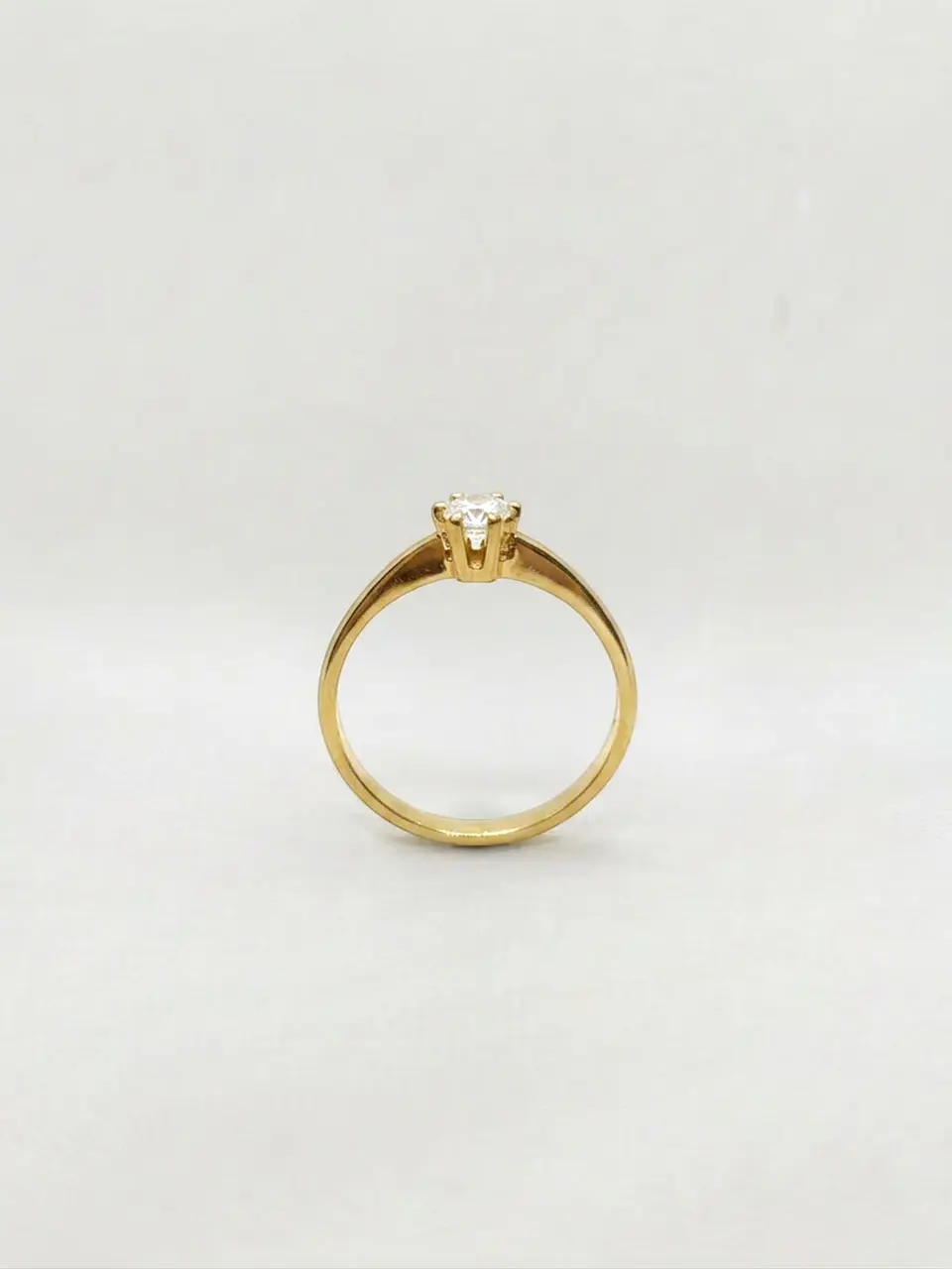 Anillo Solitario Corazón de Brillo Circón Oro 18k 1
