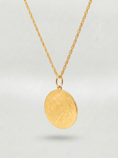 Cadena Espiral con Disco Imperial Oro 18k