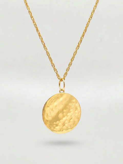 Cadena Espiral con Disco Imperial Oro 18k