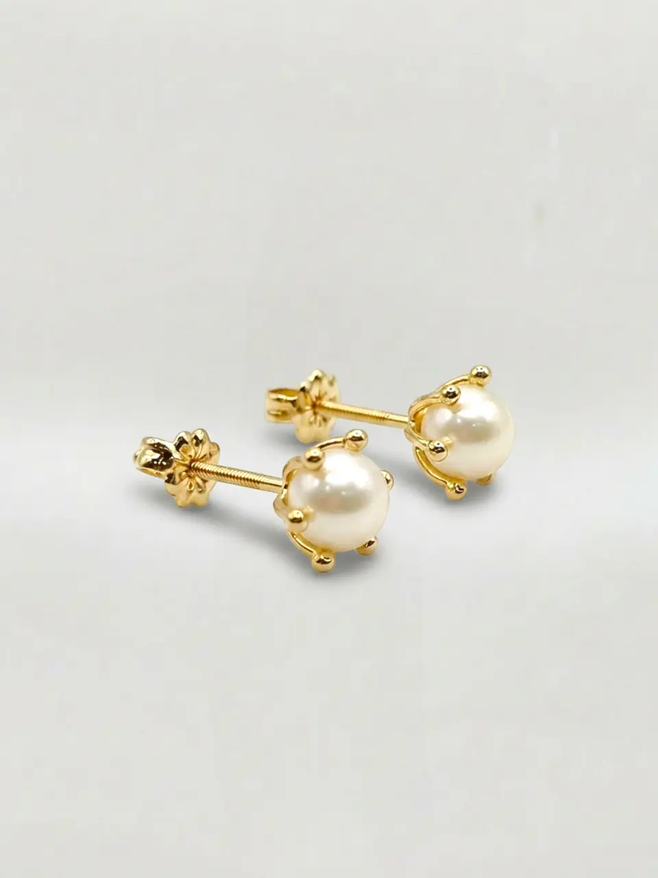 Aros Pistilo Perla Cultivada Majestuosa Grande Oro 18k 2