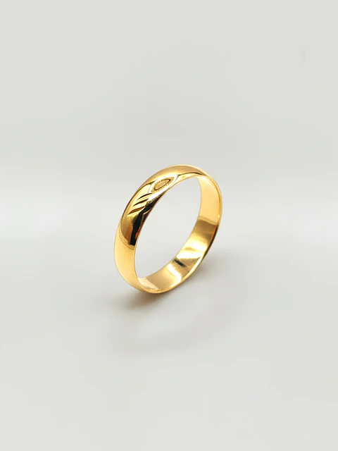 Argolla Individual Media Caña 4 mm Oro 18k