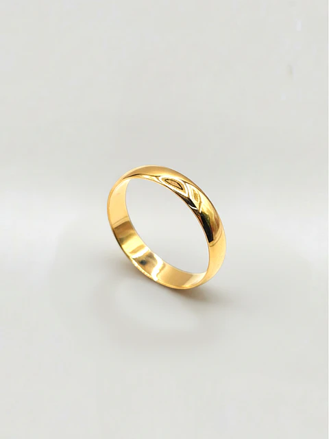 Argolla Individual Media Caña 4 mm Oro 18k