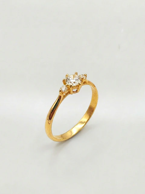 Anillo Princesa Trilogía Circón Oro 18k