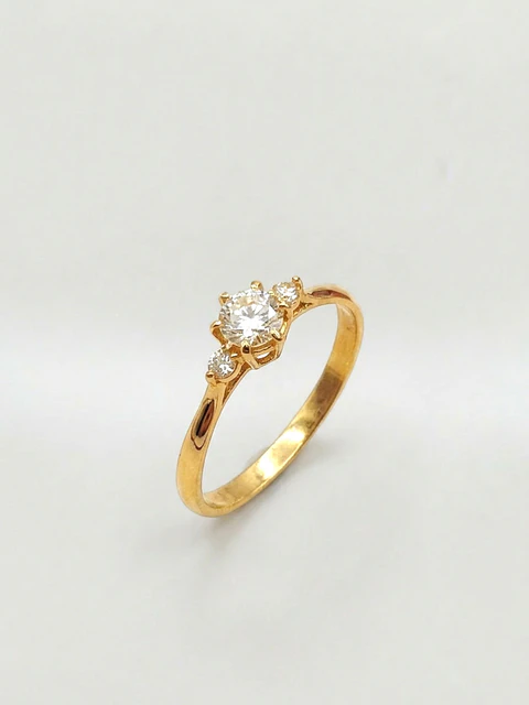 Anillo Princesa Trilogía Circón Oro 18k