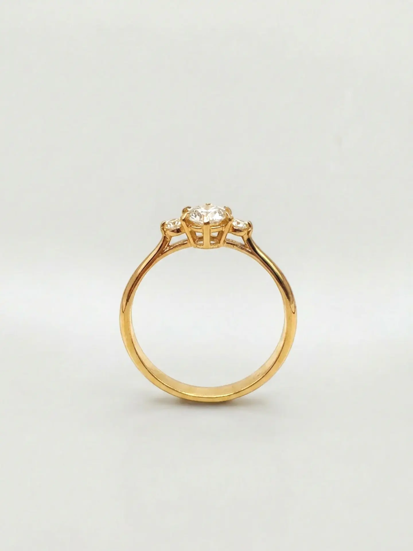 Anillo Princesa Trilogía Circón Oro 18k 4