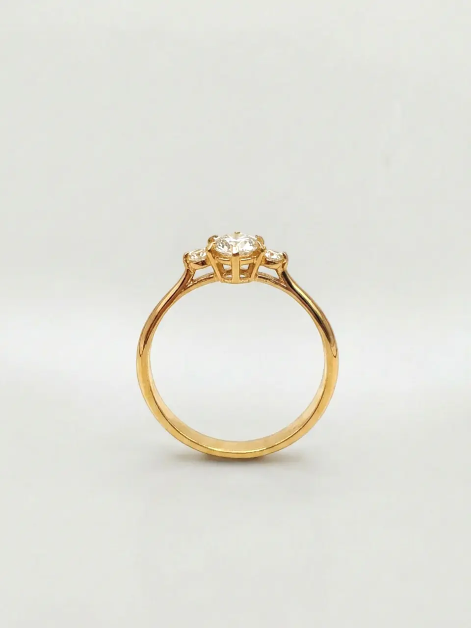 Anillo Princesa Trilogía Circón Oro 18k 4