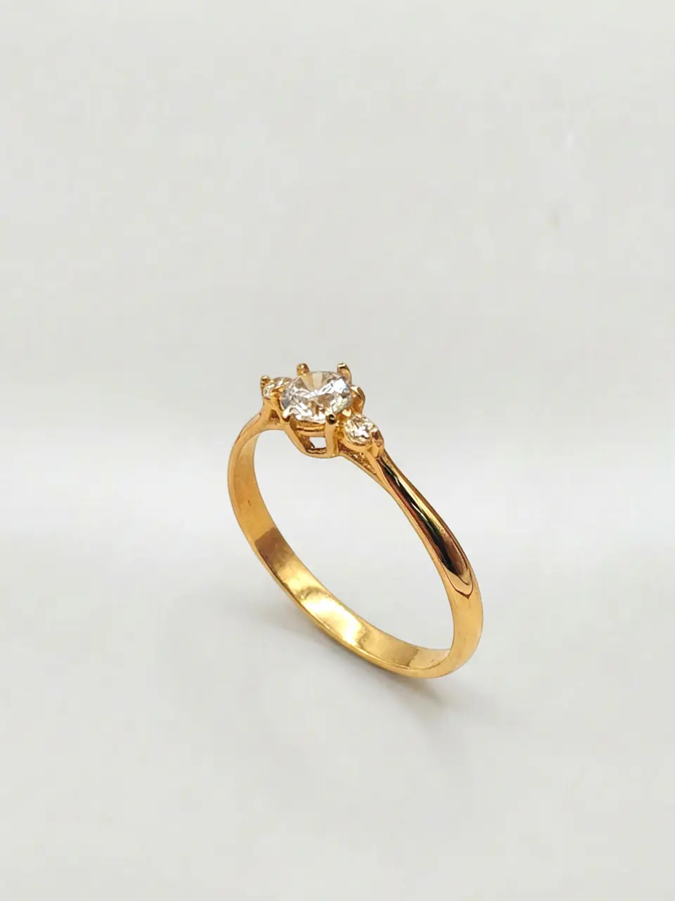 Anillo Princesa Trilogía Circón Oro 18k 6