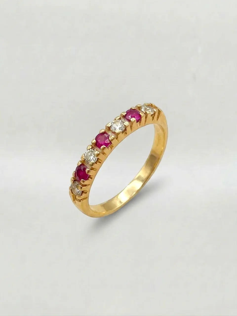 Anillo Medio Cintillo Pasión de Rubí y Circones Oro 18k 5
