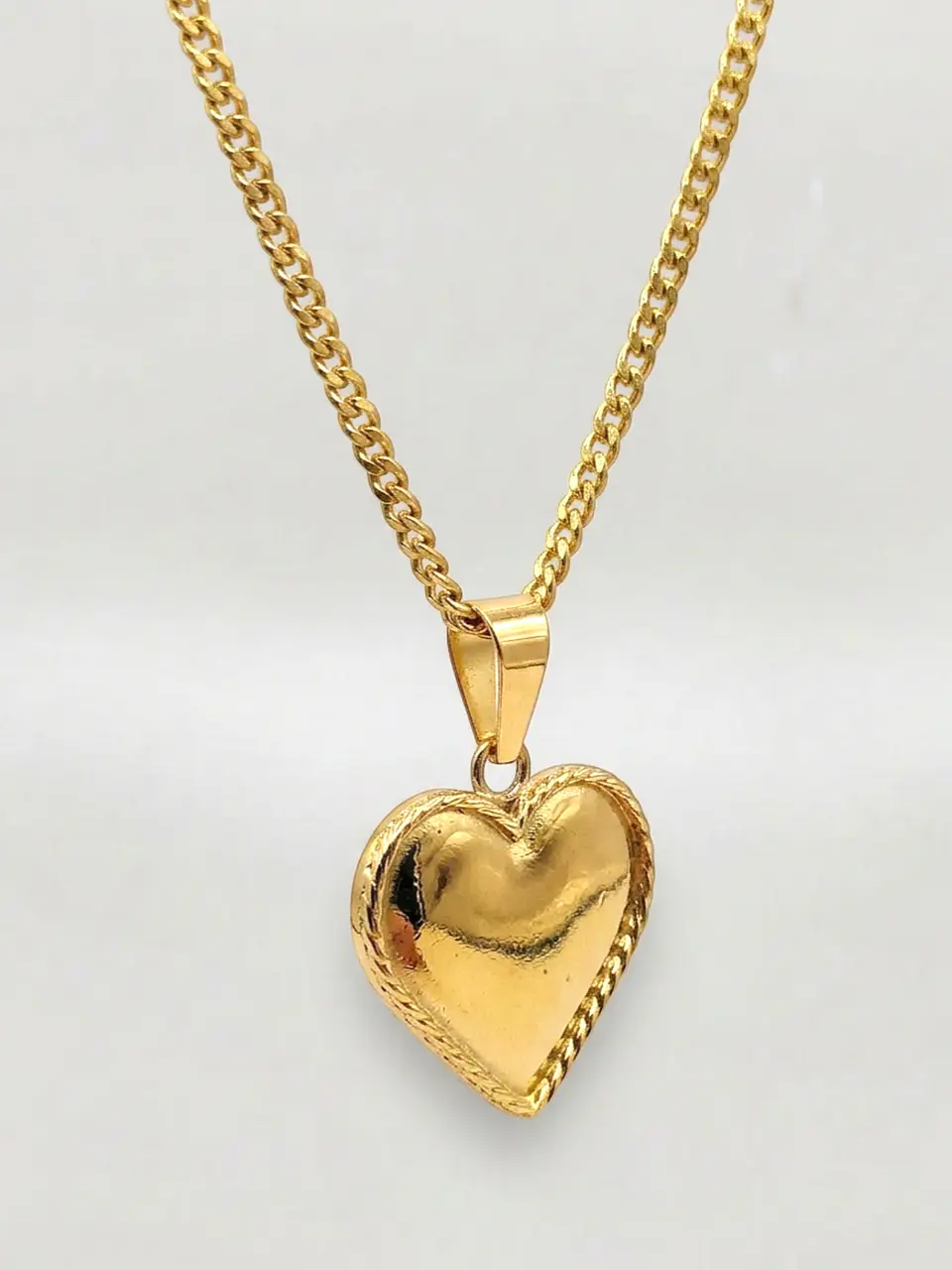 Cadena Grumete Corazón Majestuoso Oro 18k 3