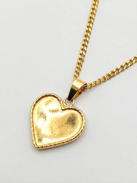 Cadena Grumete Corazón Majestuoso Oro 18k