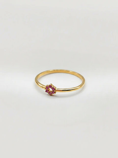 Anillo Flor de Amatista Esencia Oro 18k