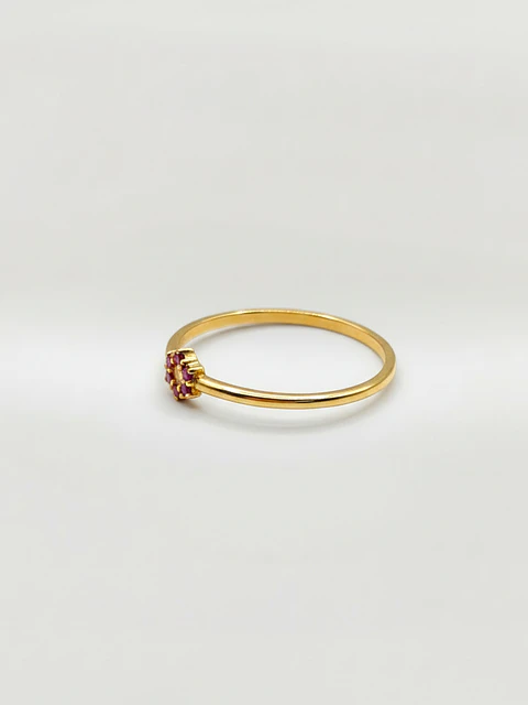 Anillo Flor de Amatista Esencia Oro 18k
