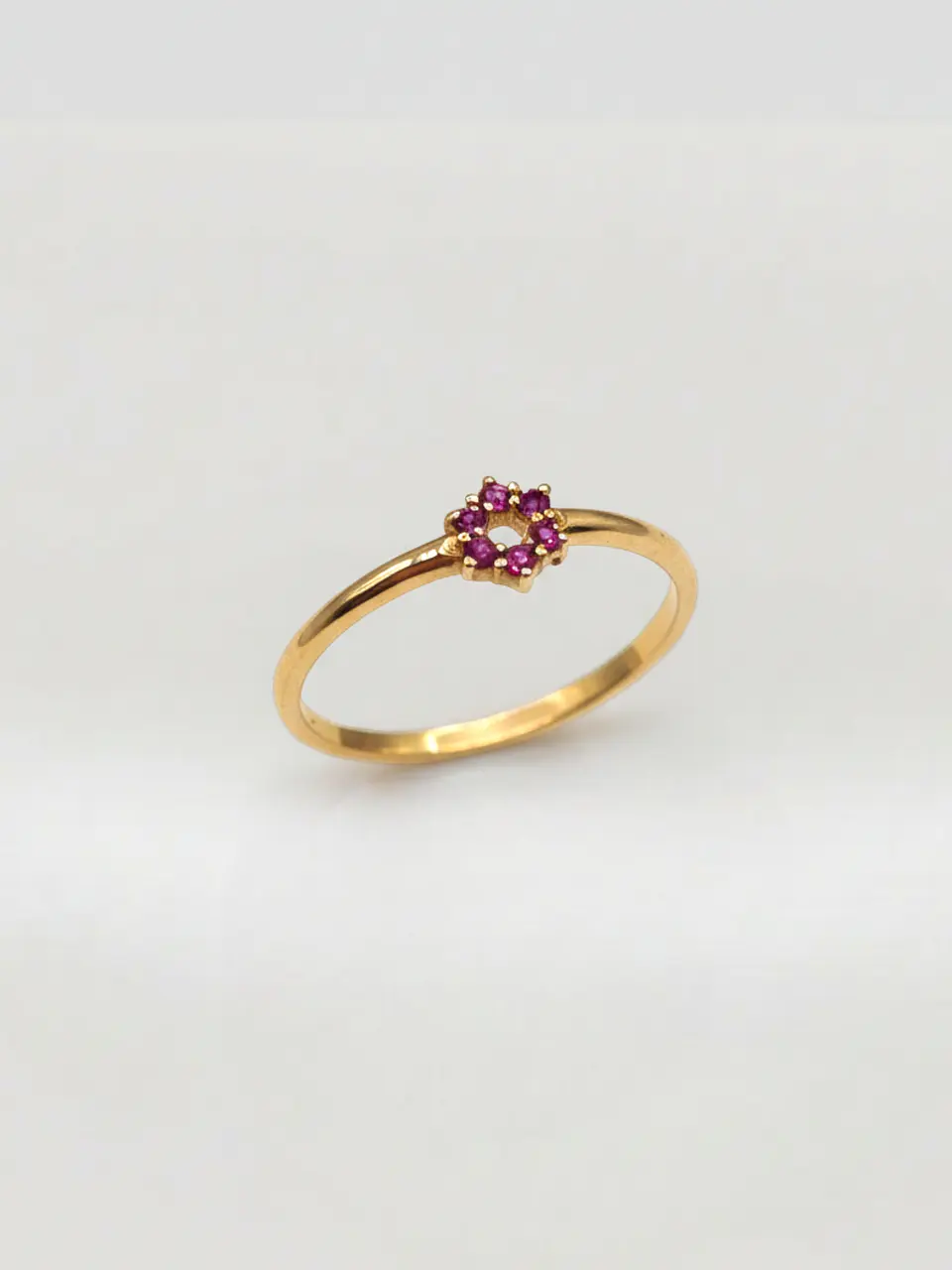 Anillo Flor de Amatista Esencia Oro 18k 4