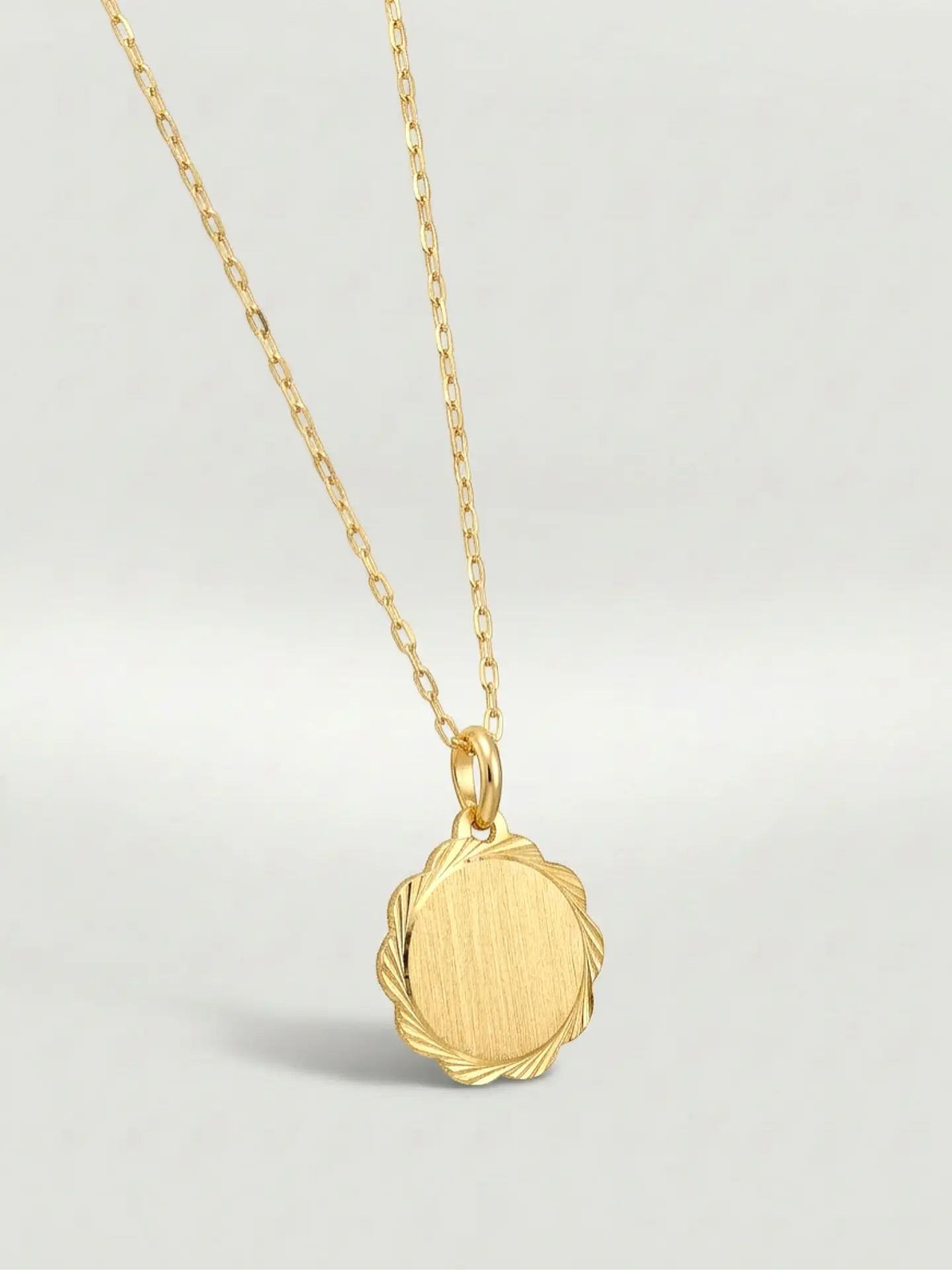 Cadena Disco de Flores Majestuoso Oro 18k 1