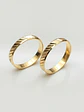 Argollas Nupciales Tallado Diagonal 3 mm Oro 18k - Miniatura 5