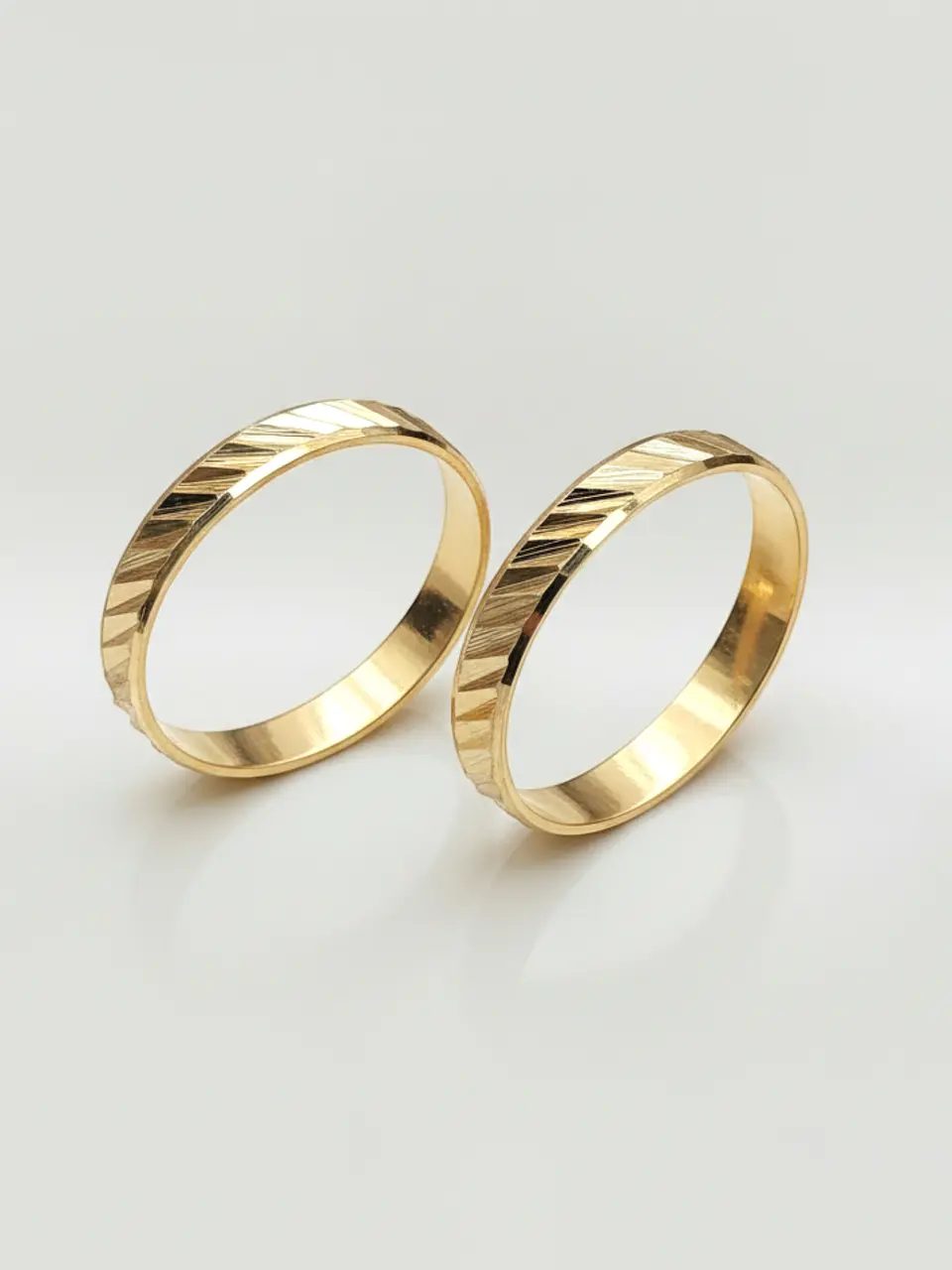 Argollas Nupciales Tallado Diagonal 3 mm Oro 18k 5