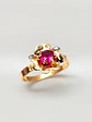 Anillo Flor de Rubí Pasión Oro 18k - Miniatura 3