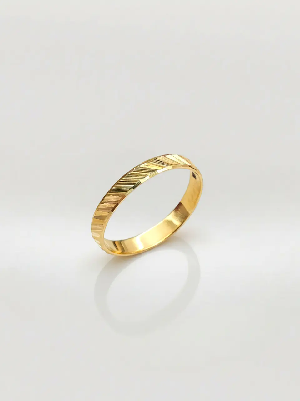 Argolla Individual Nupcial Diagonal Chico Oro 18k 1