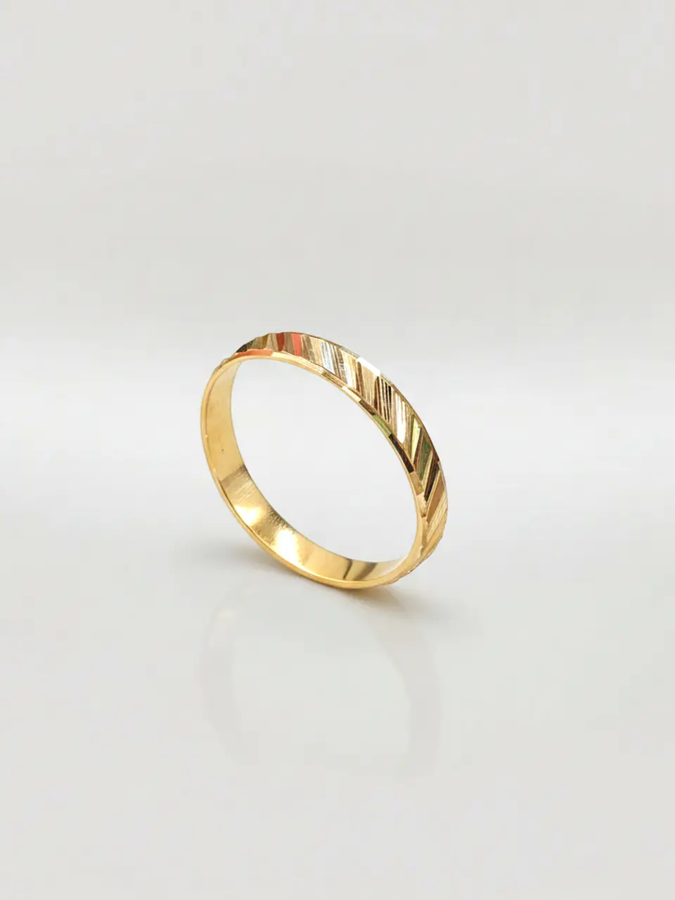 Argolla Individual Nupcial Diagonal Chico Oro 18k 3