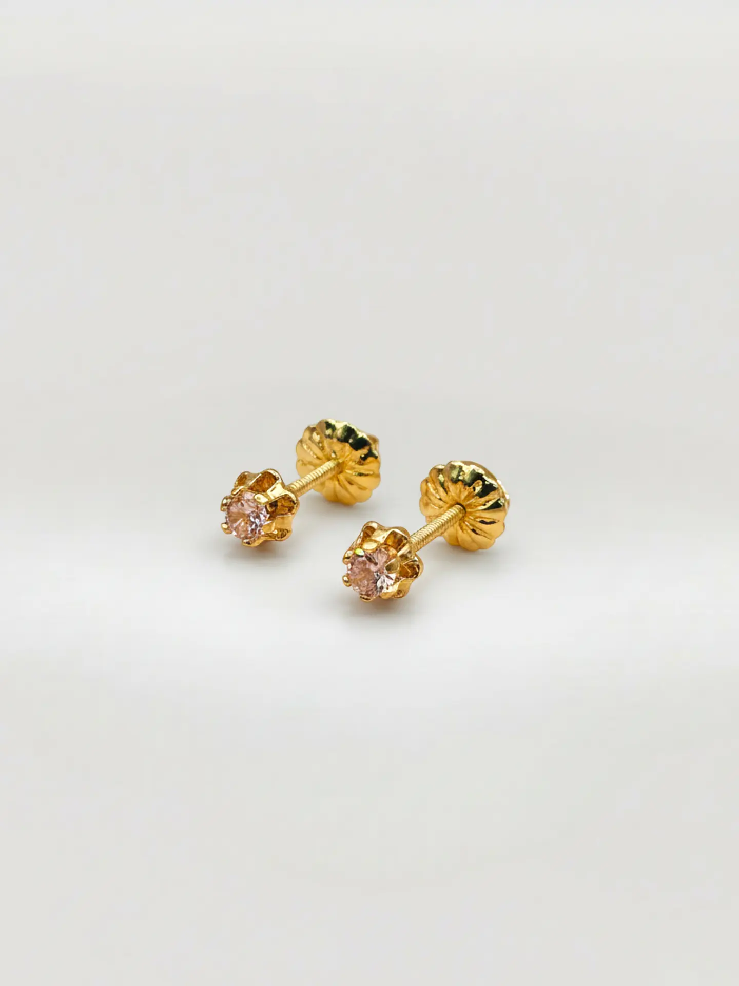 Aros Chatón Italiano Rosa de Francia Chico Oro 18k 2