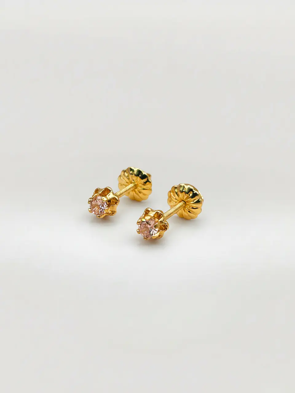 Aros Chatón Italiano Rosa de Francia Chico Oro 18k 2