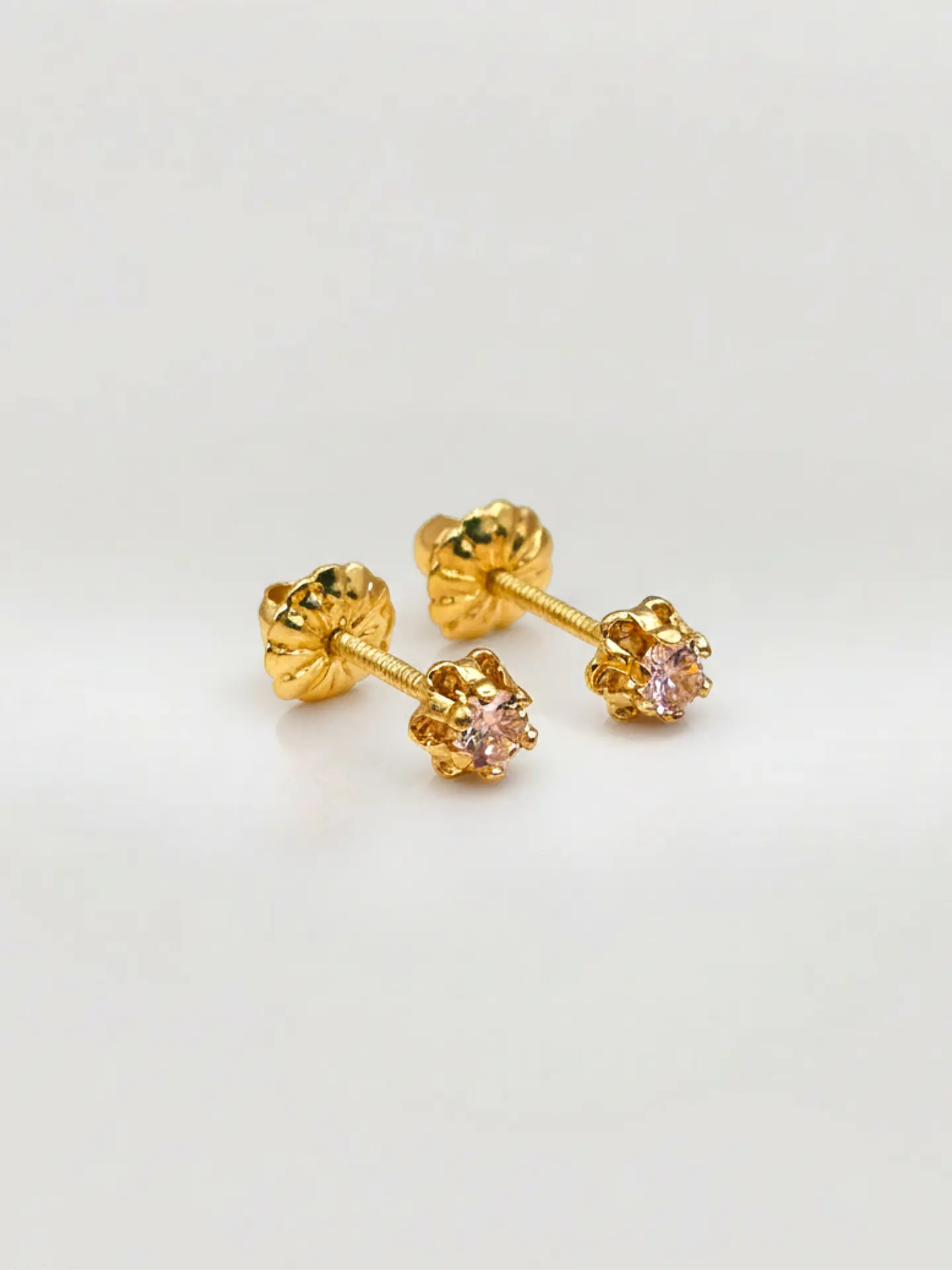 Aros Chatón Italiano Rosa de Francia Chico Oro 18k 6