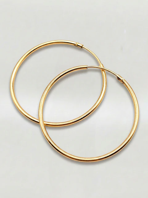 Argollas Tubulares Majestuosas Oro 18k