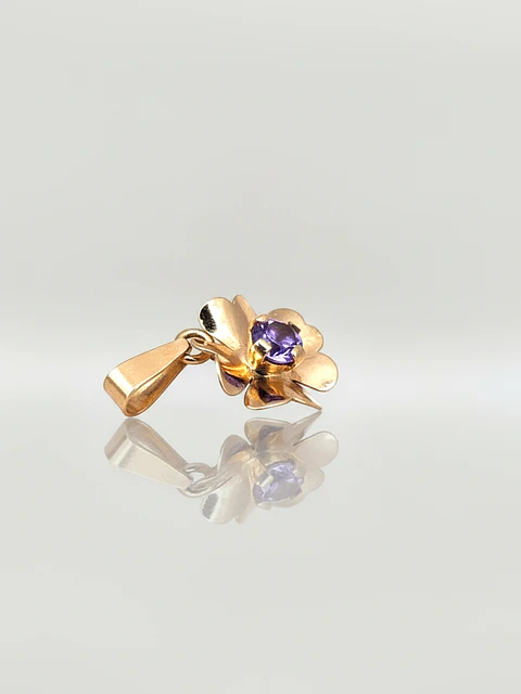 Colgante Flor de Amatista Mística Oro 18k