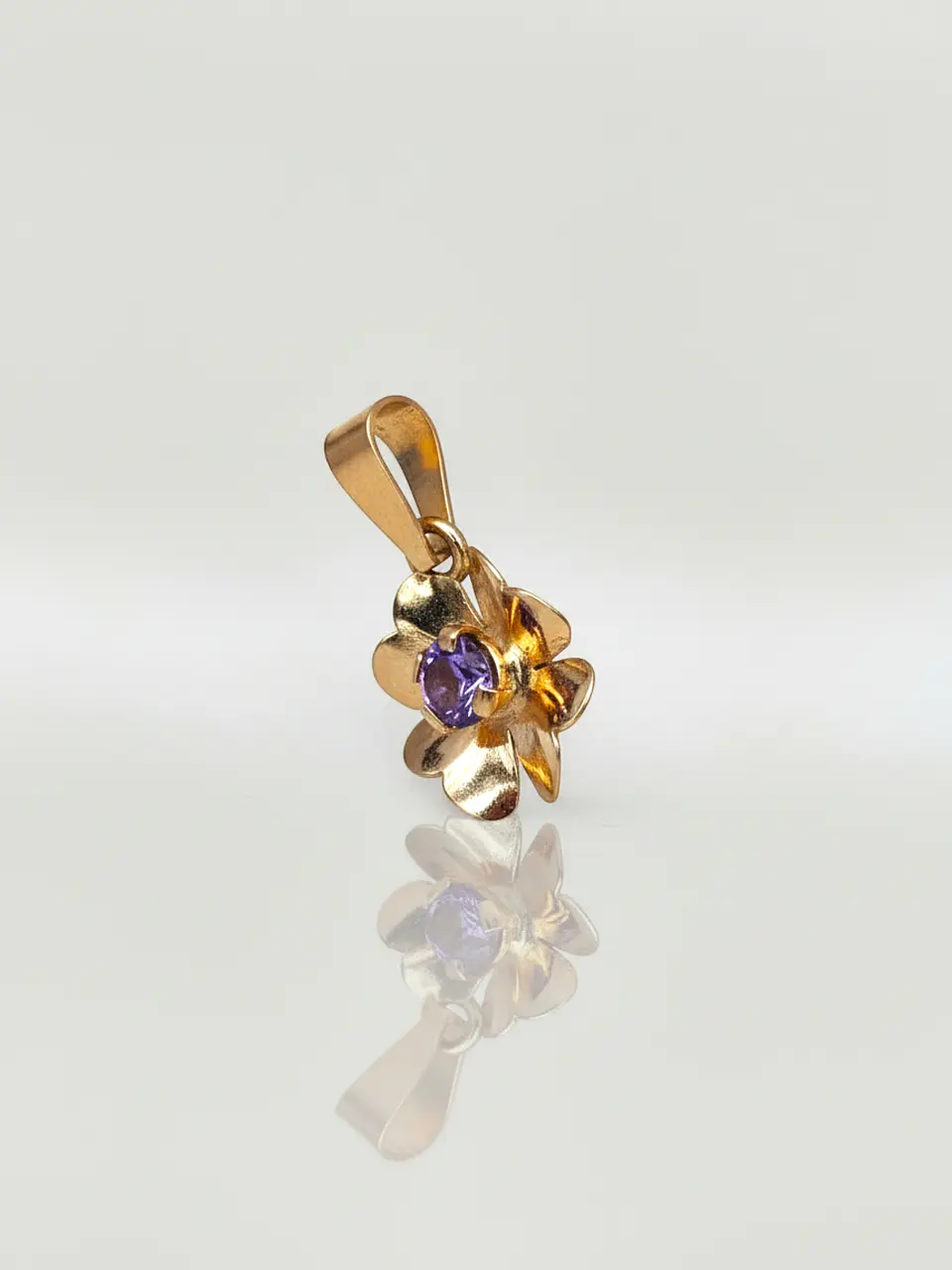 Colgante Flor de Amatista Mística Oro 18k 4