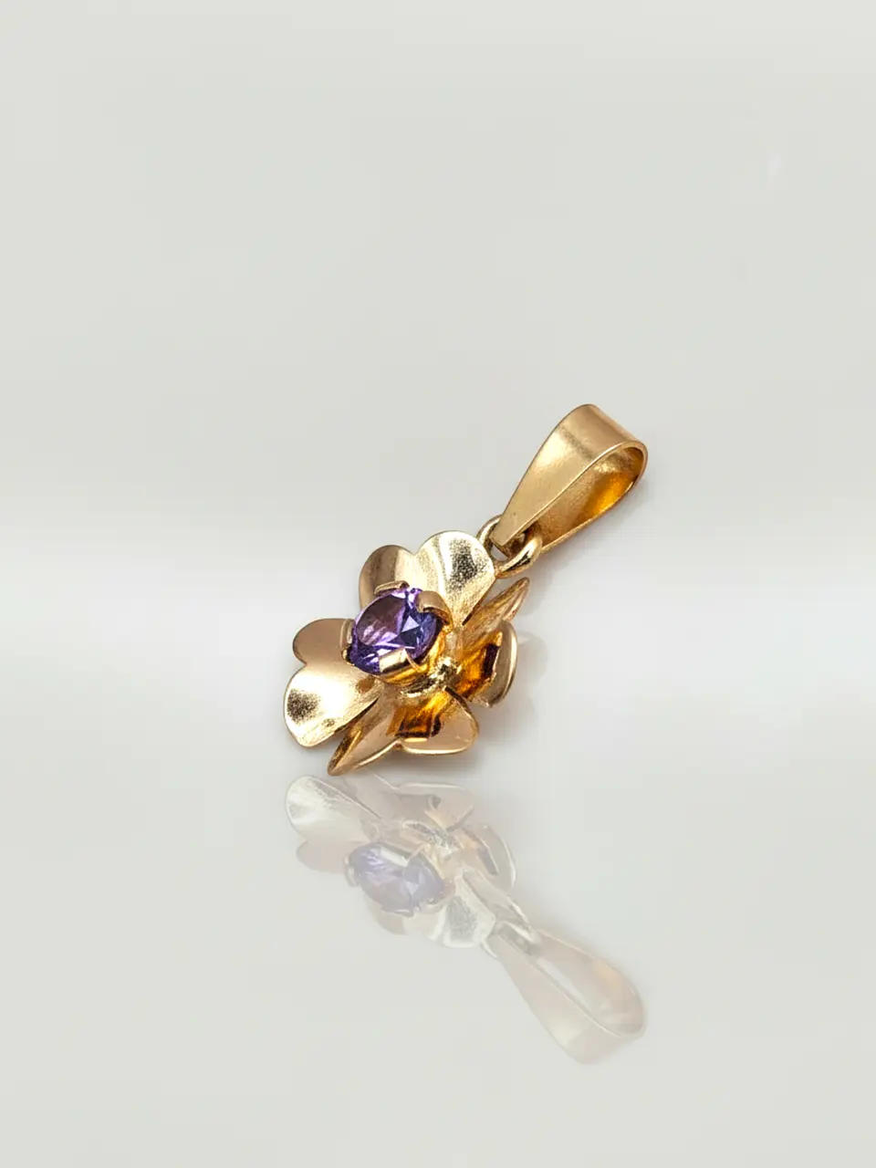 Colgante Flor de Amatista Mística Oro 18k 3