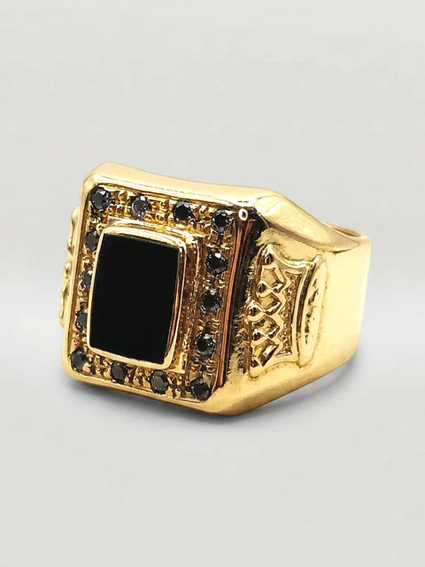 Anillo King Ónix de Prestigio Oro 18k