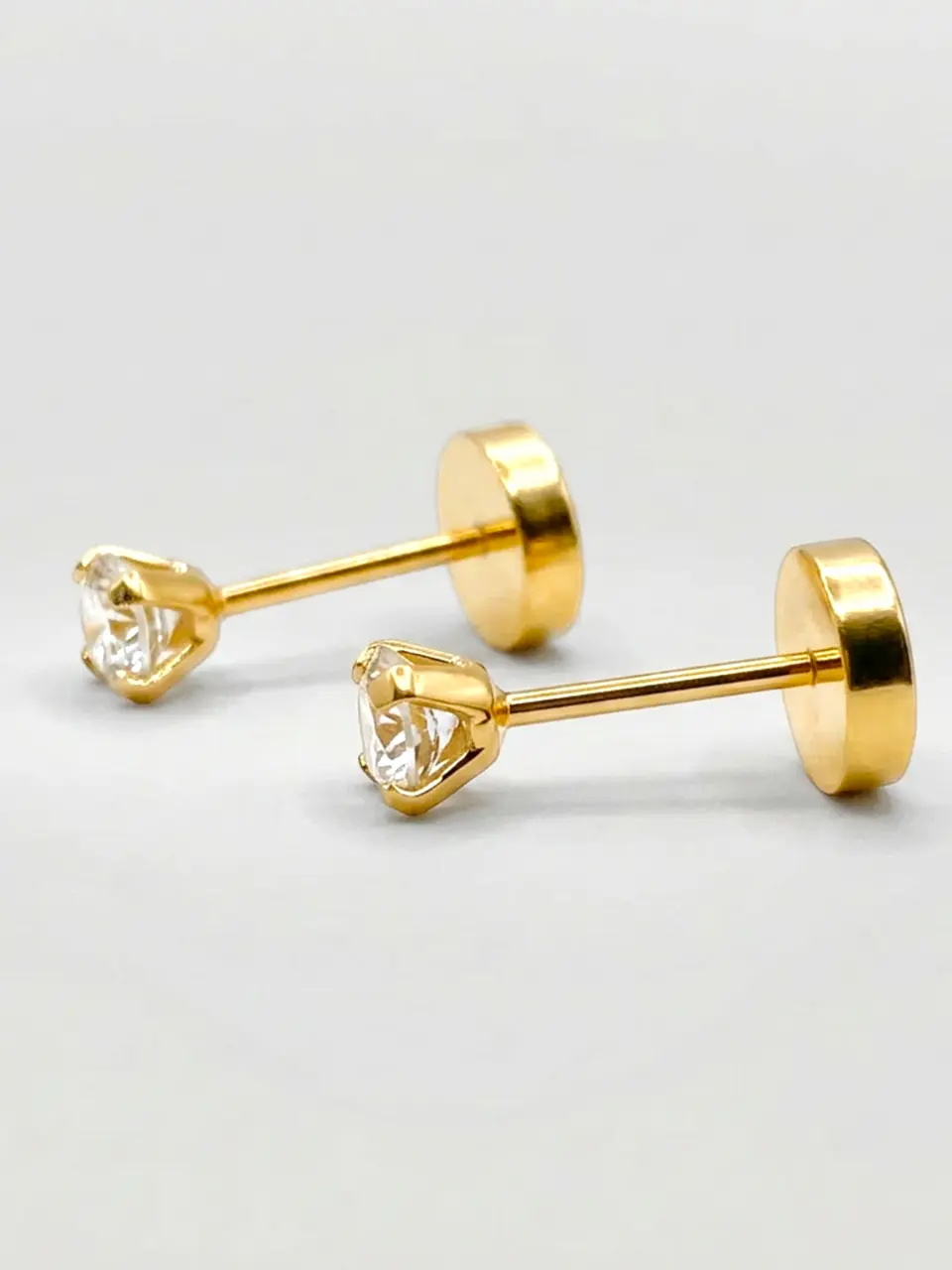 Aros Abridores Circón Chispita Chico Oro 18k 3