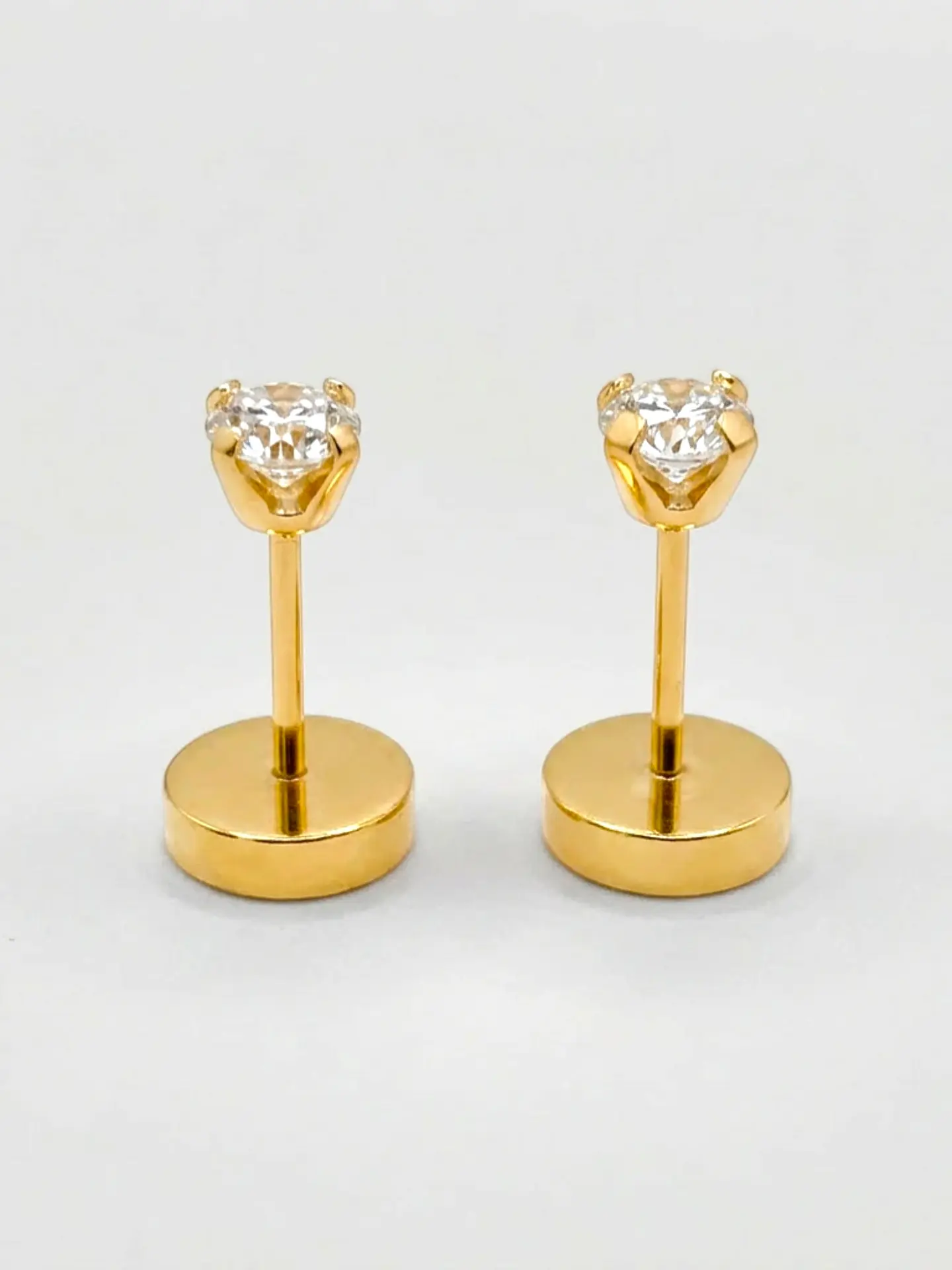 Aros Abridores Circón Chispita Chico Oro 18k 1