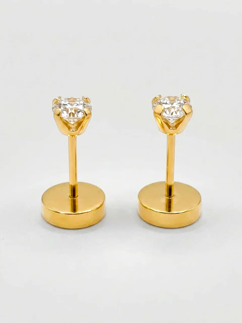 Aros Abridores Circón Chispita Chico Oro 18k 1