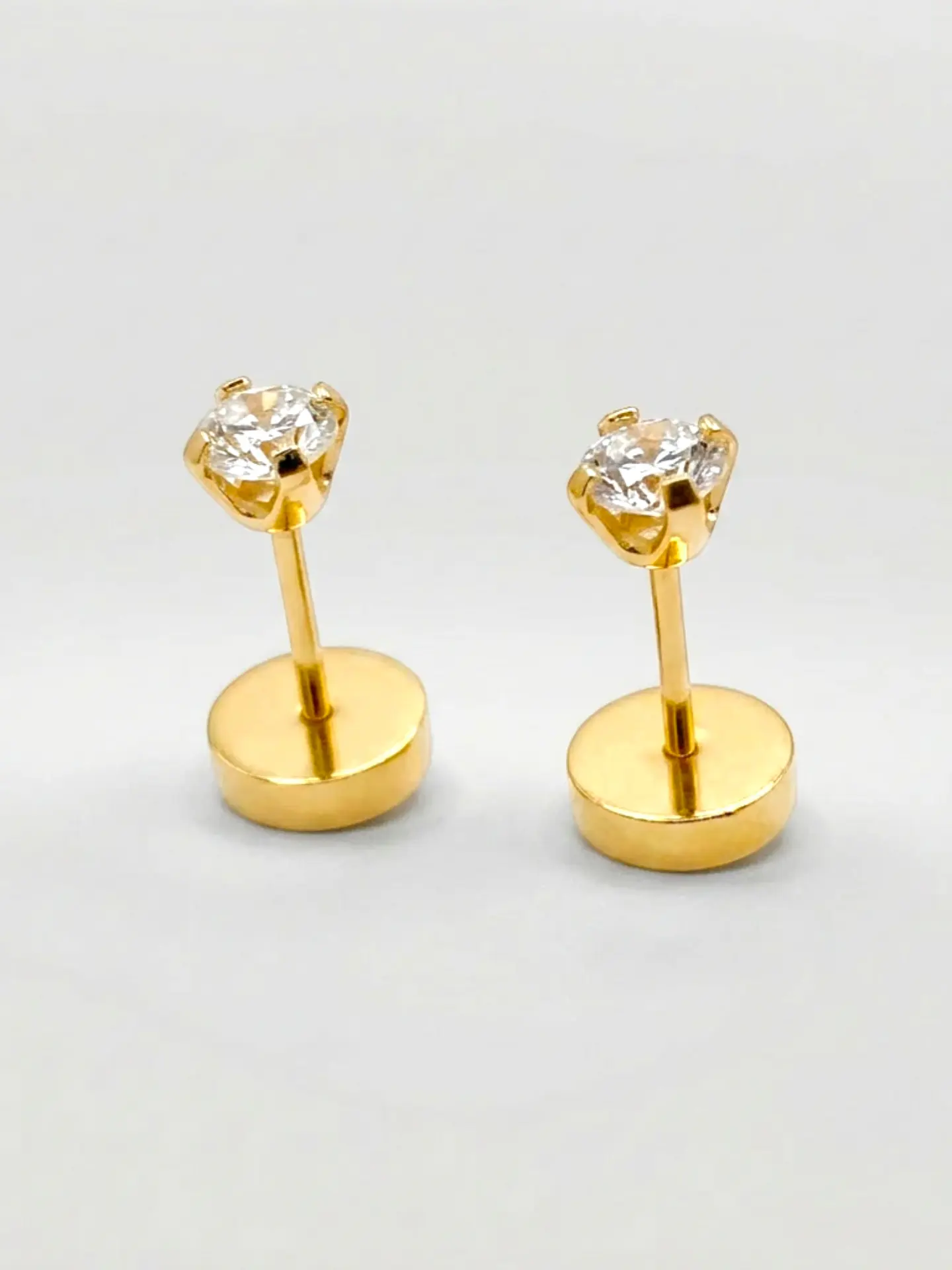 Aros Abridores Circón Chispita Chico Oro 18k 4