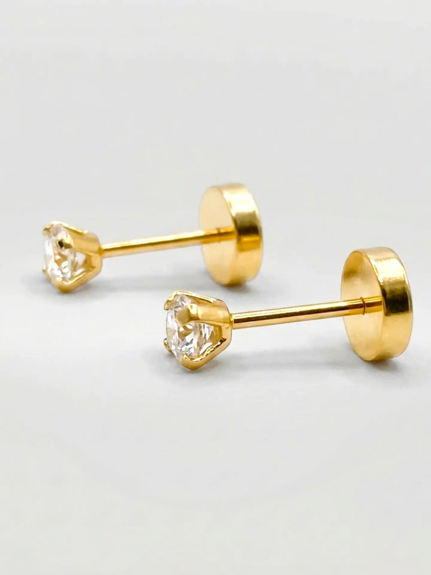 Aros Abridores Circón Chispita Chico Oro 18k 5