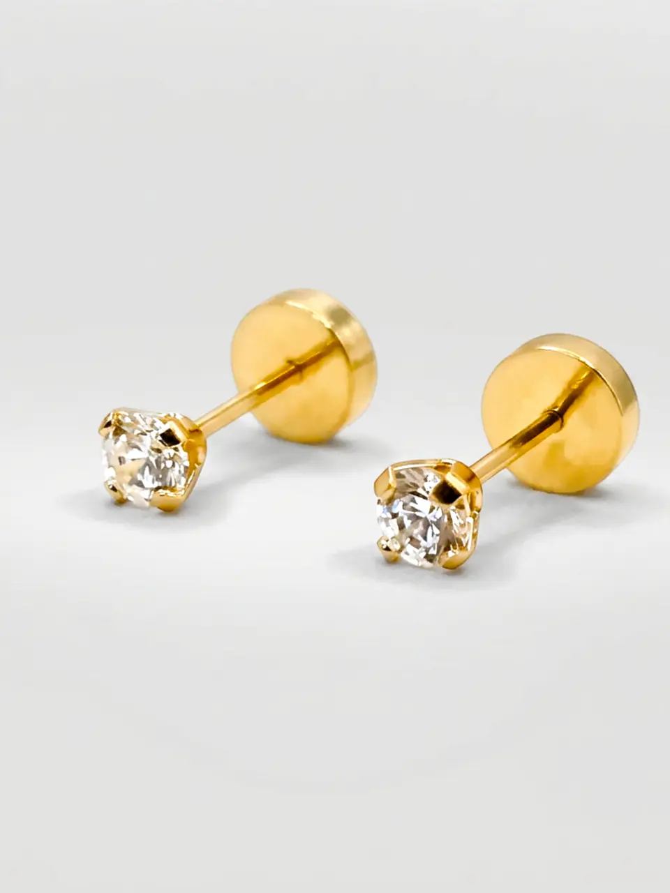 Aros Abridores Circón Chispita Chico Oro 18k 6