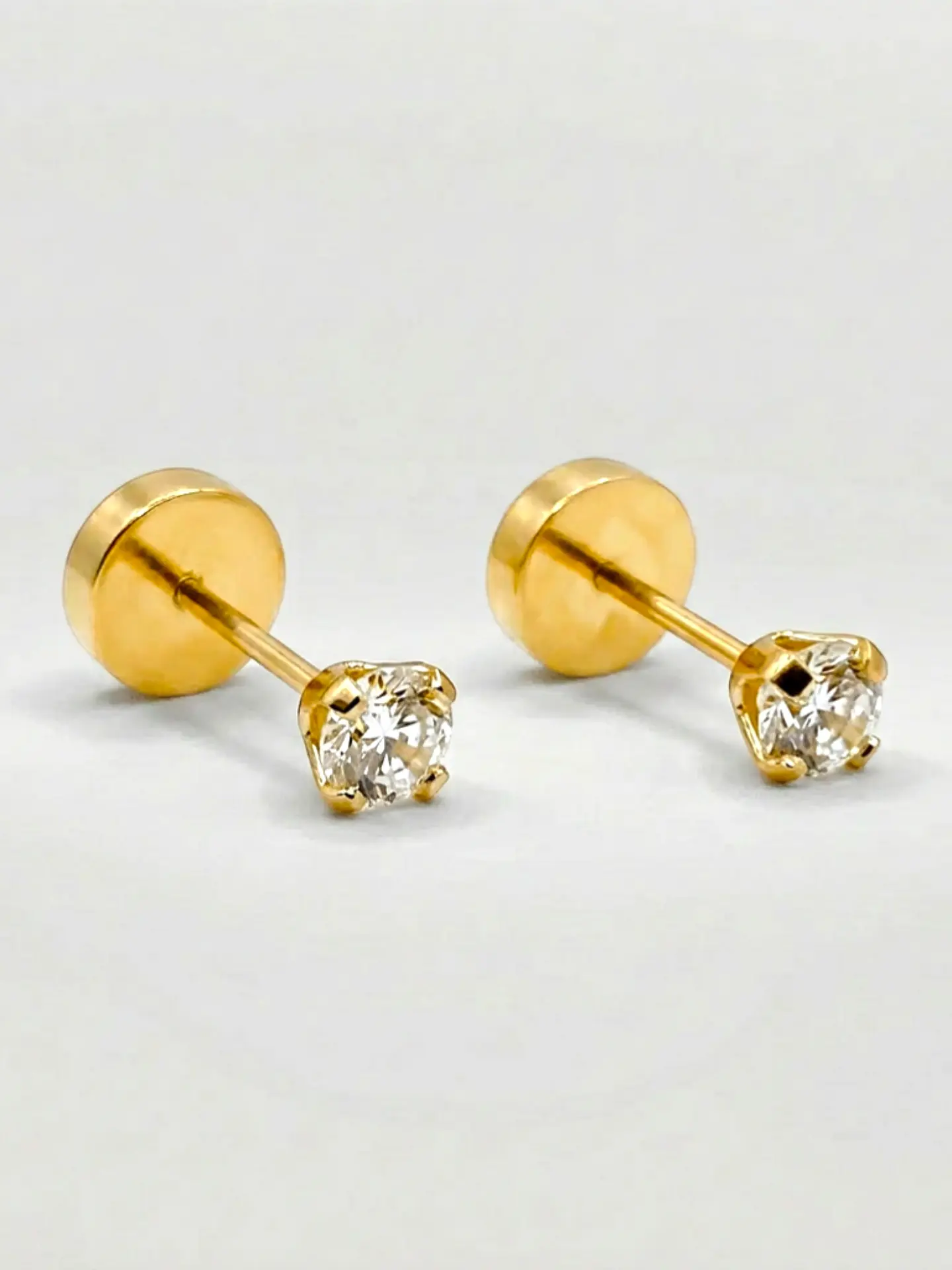 Aros Abridores Circón Chispita Chico Oro 18k 8