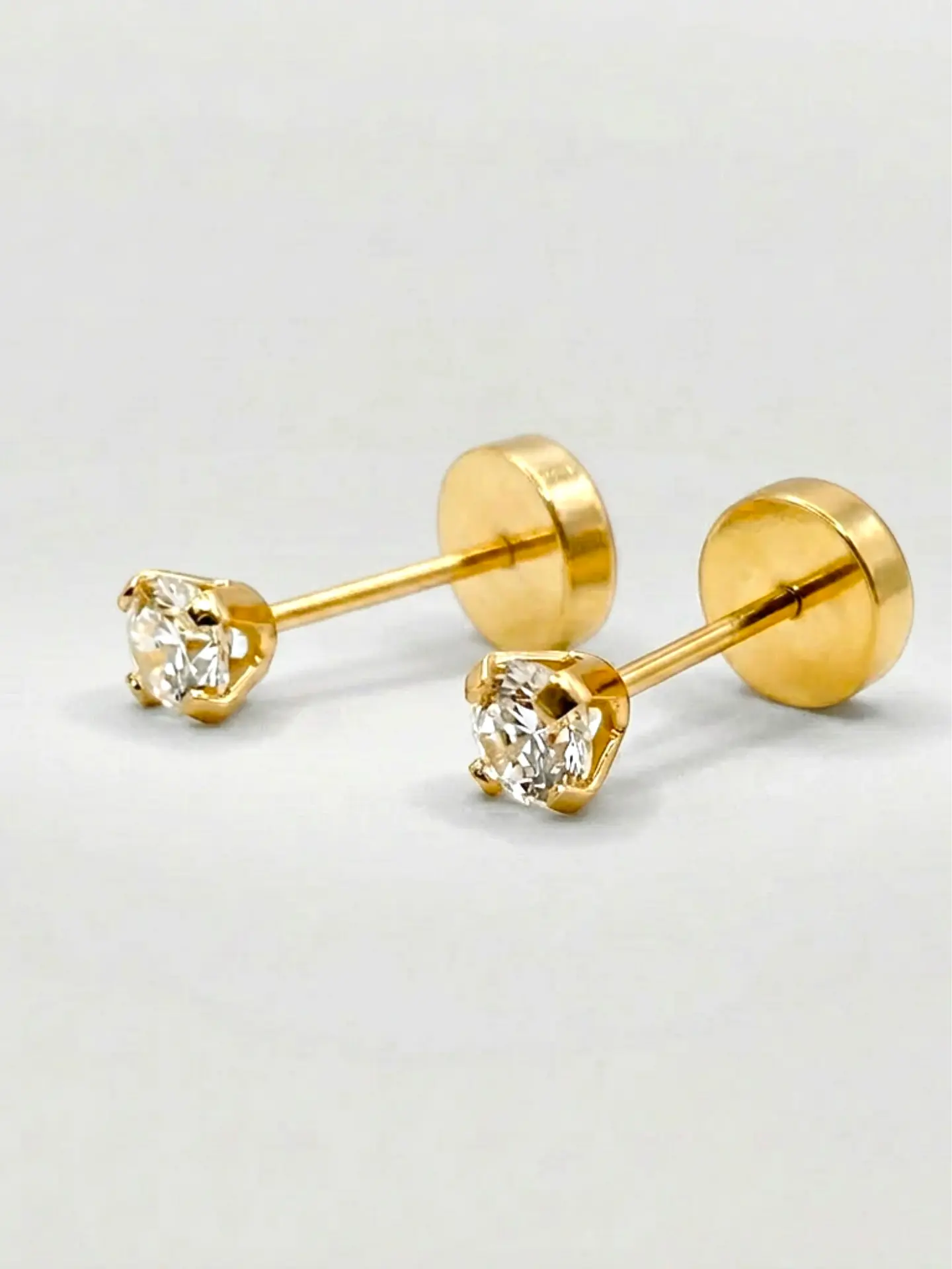 Aros Abridores Circón Chispita Chico Oro 18k 2