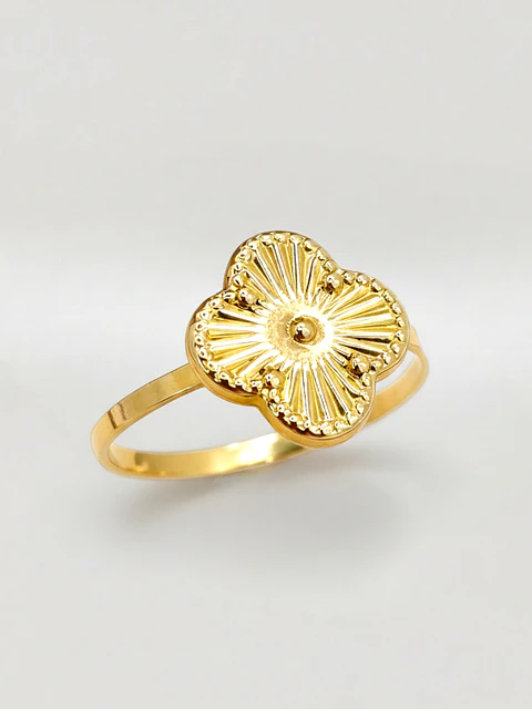 Anillo Flor de Mayo Satín Oro 18k