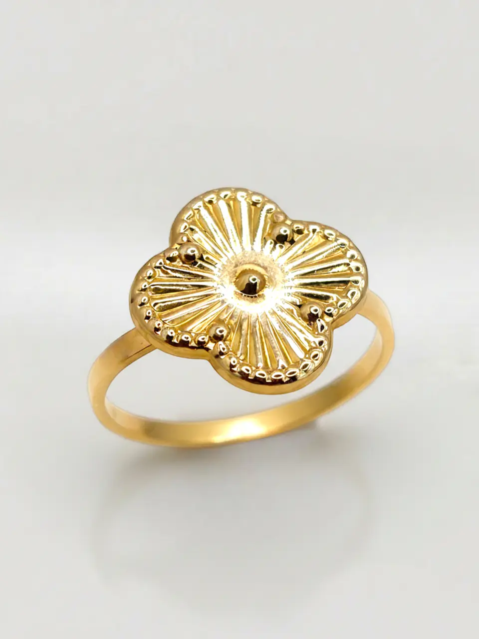 Anillo Flor de Mayo Satín Oro 18k 5