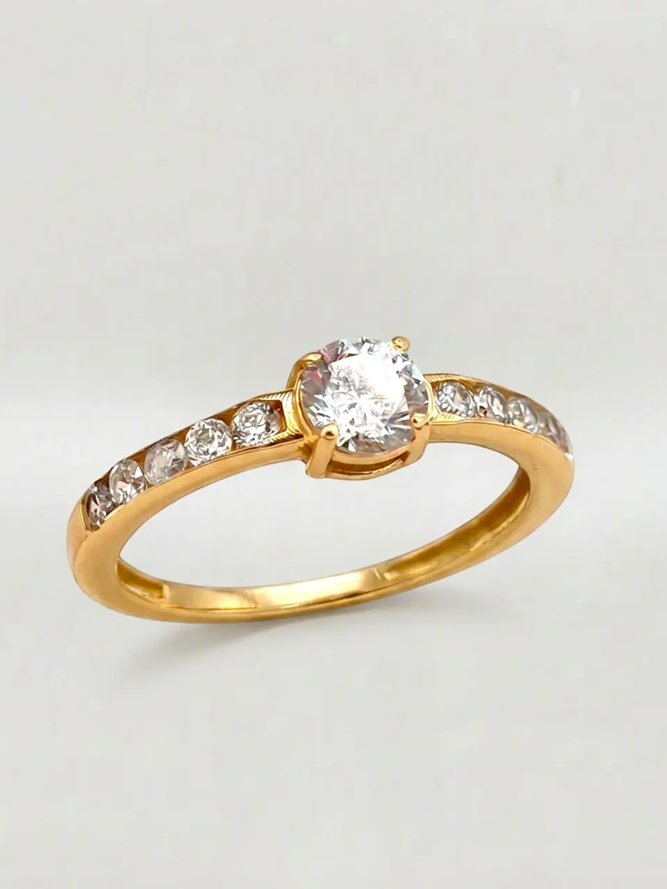 Anillo Medio Cintillo Duquesa Circón Oro 18k 4