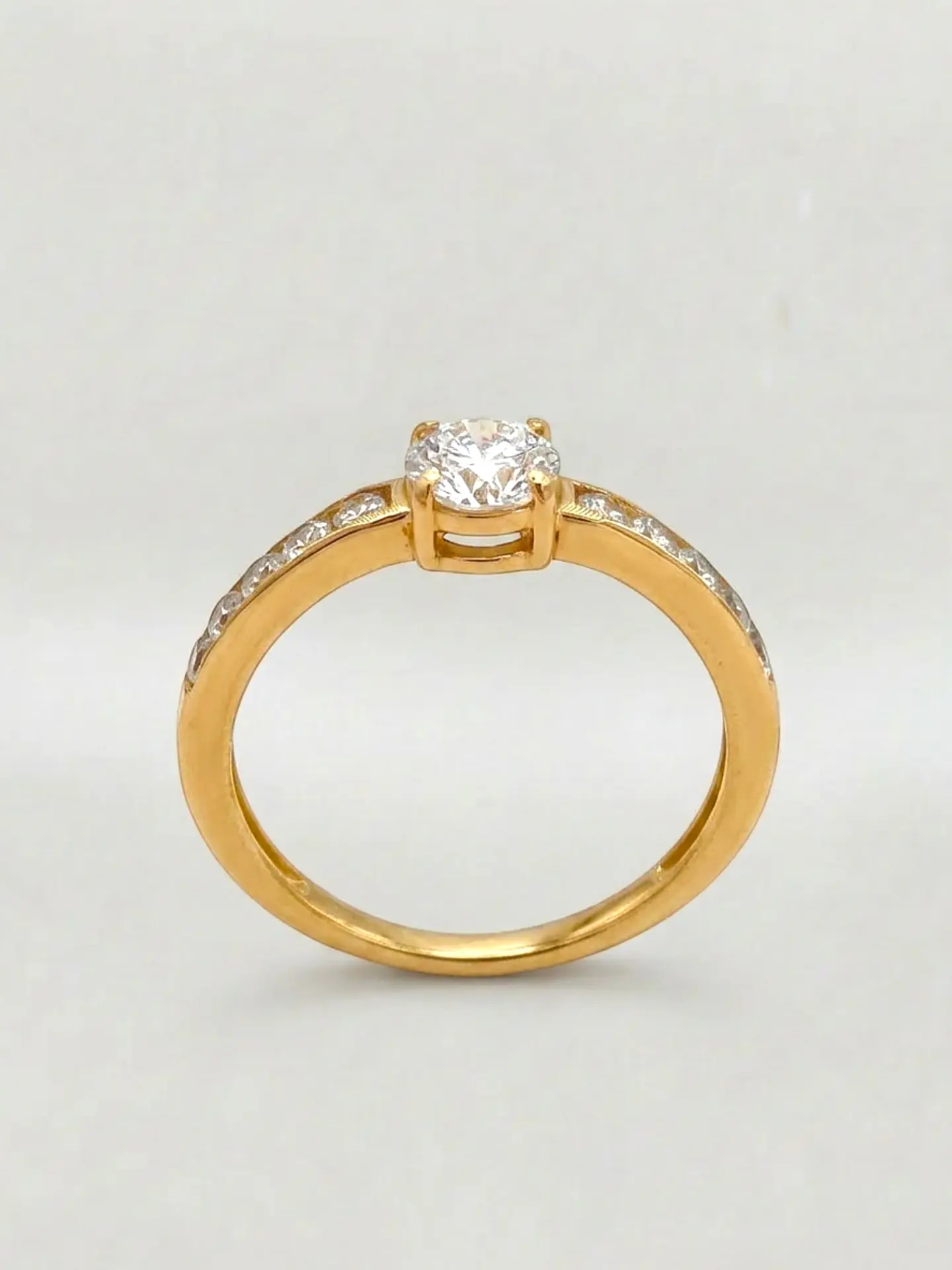 Anillo Medio Cintillo Duquesa Circón Oro 18k 3