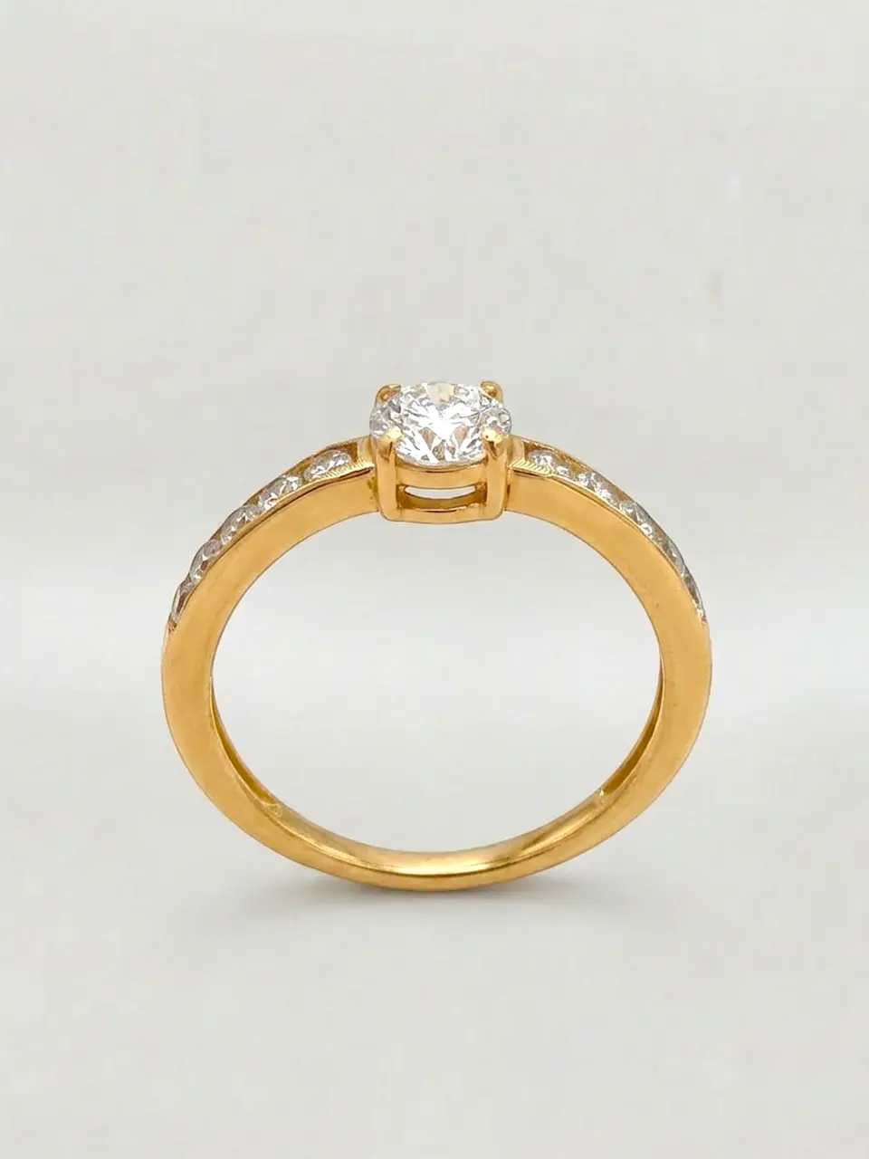 Anillo Medio Cintillo Duquesa Circón Oro 18k 3